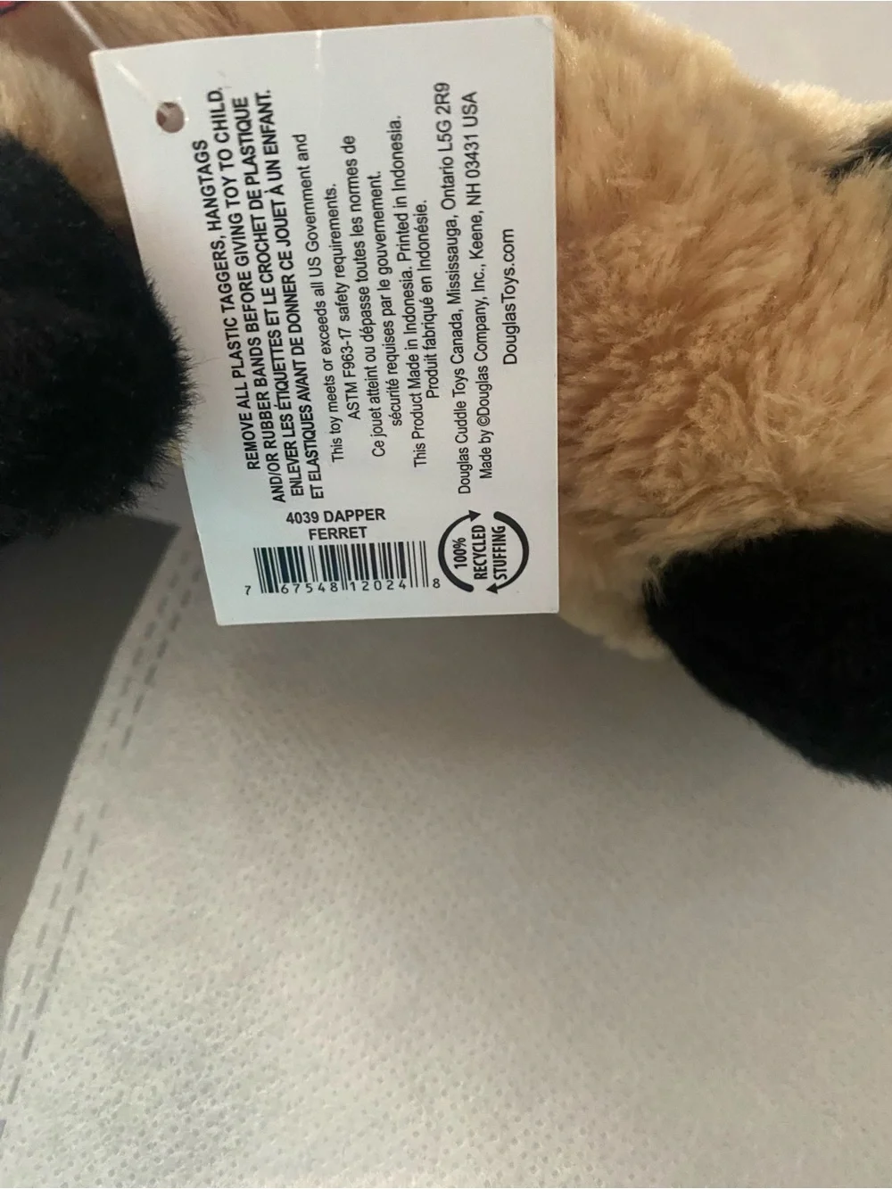 NWT Douglas Toys Plush Dapper Ferret Stuffed Animal Black Footed Realistic